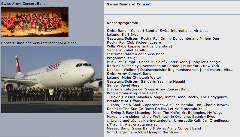 swiss army concert band
